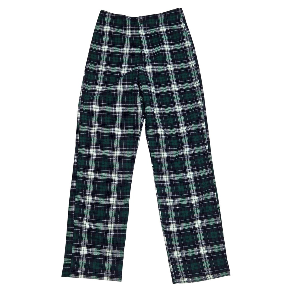 John Galt Brandy‎ Melville Green Plaid High Waisted Tasha Pants Straight Leg